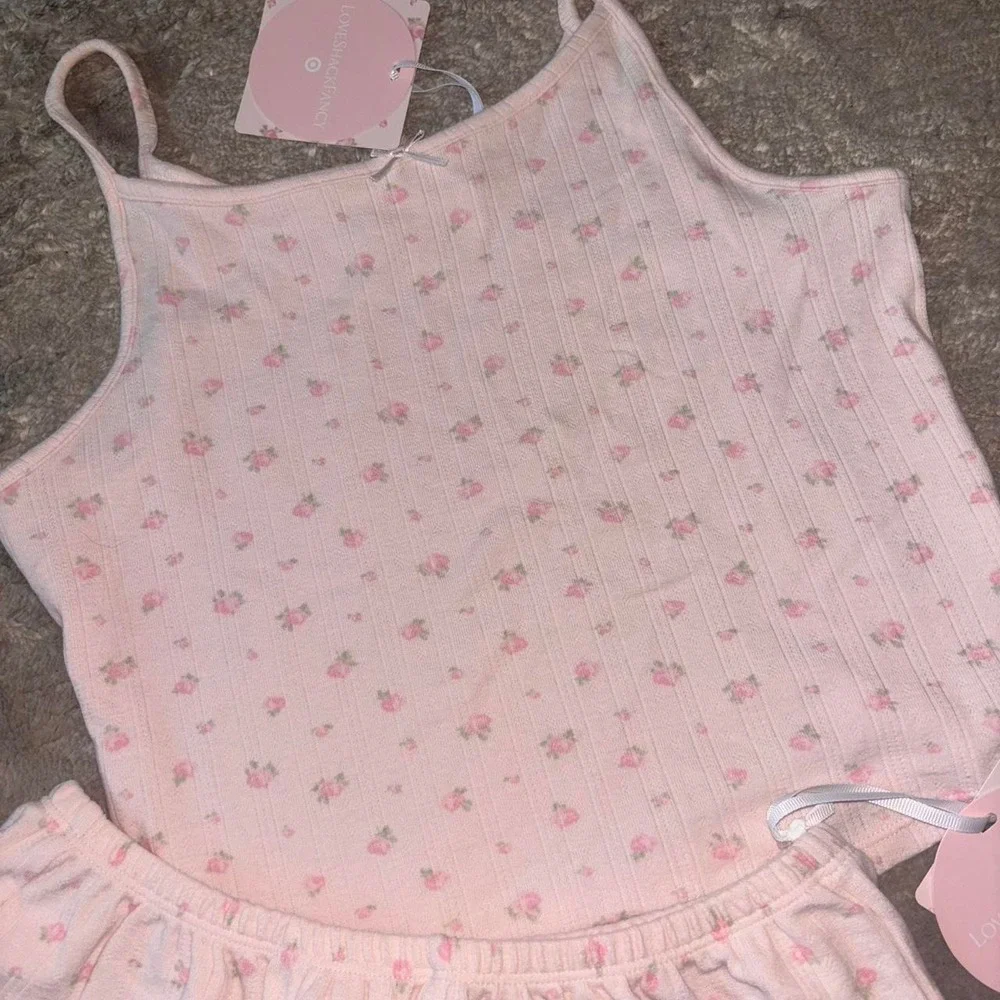 Pink floral lounge / matching pj set from Loveshackfancy in youth XXL